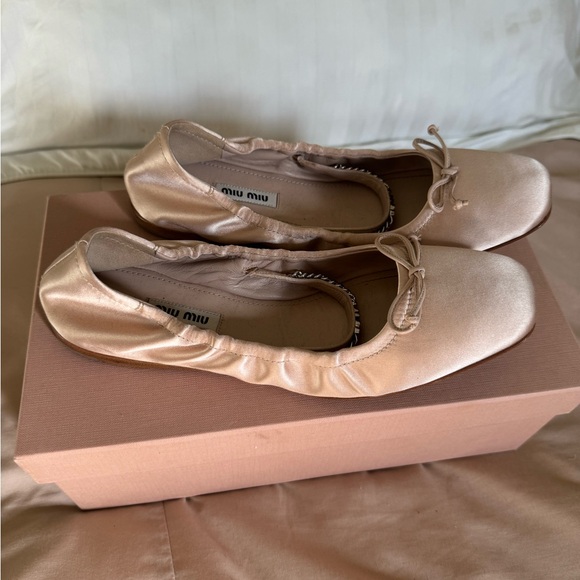 Miu Miu Silk Ballet Flats with Silver chain Size:38 - Picture 5 of 11